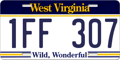 WV license plate 1FF307