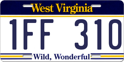WV license plate 1FF310