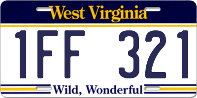 WV license plate 1FF321