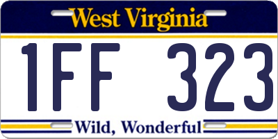 WV license plate 1FF323