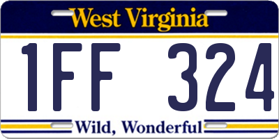 WV license plate 1FF324