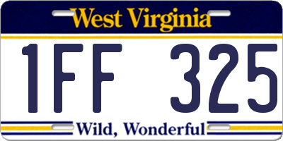 WV license plate 1FF325