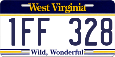 WV license plate 1FF328