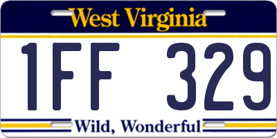 WV license plate 1FF329