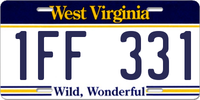 WV license plate 1FF331