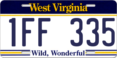 WV license plate 1FF335