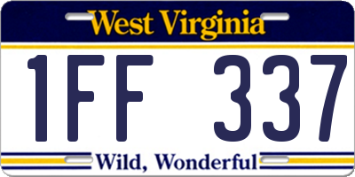 WV license plate 1FF337