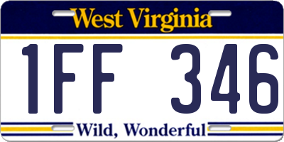WV license plate 1FF346