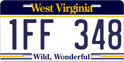 WV license plate 1FF348
