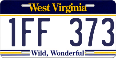 WV license plate 1FF373