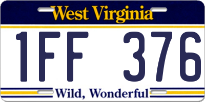 WV license plate 1FF376