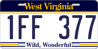WV license plate 1FF377