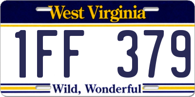WV license plate 1FF379