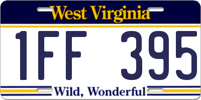 WV license plate 1FF395