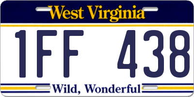 WV license plate 1FF438