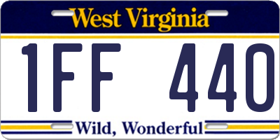 WV license plate 1FF440
