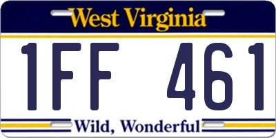 WV license plate 1FF461