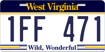 WV license plate 1FF471