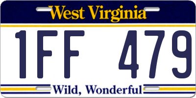 WV license plate 1FF479