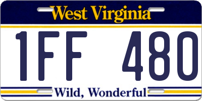 WV license plate 1FF480