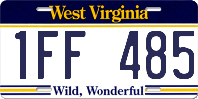 WV license plate 1FF485