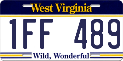 WV license plate 1FF489