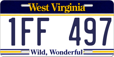 WV license plate 1FF497