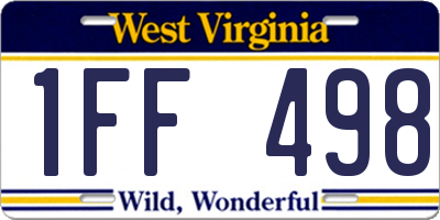 WV license plate 1FF498