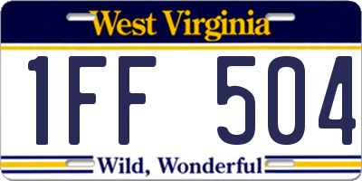 WV license plate 1FF504