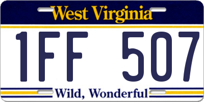 WV license plate 1FF507