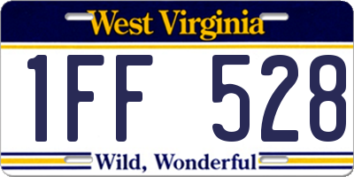 WV license plate 1FF528