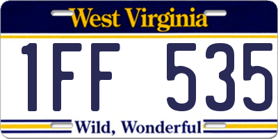 WV license plate 1FF535
