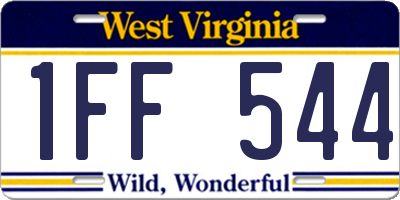 WV license plate 1FF544