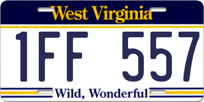 WV license plate 1FF557
