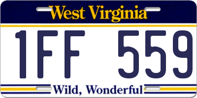 WV license plate 1FF559