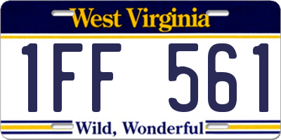 WV license plate 1FF561