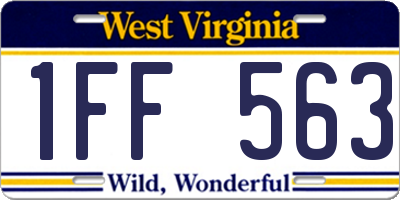 WV license plate 1FF563