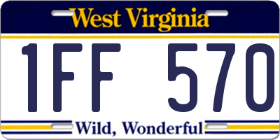 WV license plate 1FF570