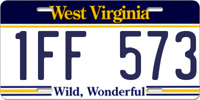 WV license plate 1FF573