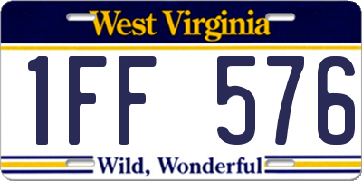 WV license plate 1FF576