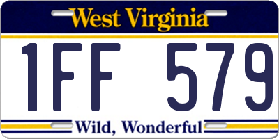 WV license plate 1FF579