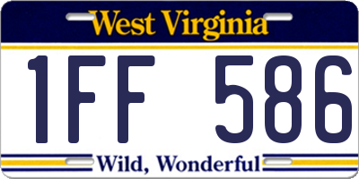 WV license plate 1FF586