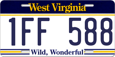 WV license plate 1FF588
