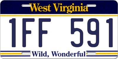 WV license plate 1FF591