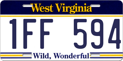 WV license plate 1FF594