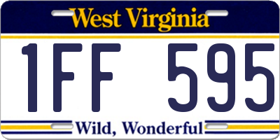 WV license plate 1FF595