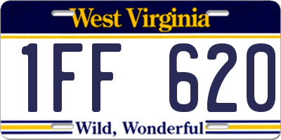 WV license plate 1FF620