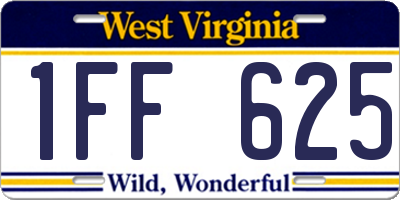 WV license plate 1FF625