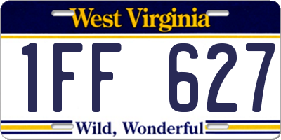 WV license plate 1FF627
