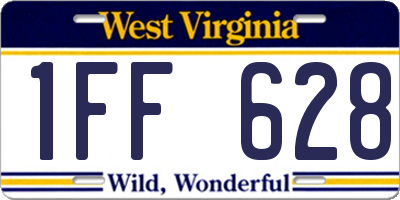 WV license plate 1FF628